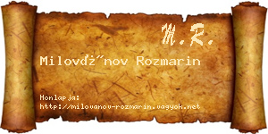 Milovánov Rozmarin névjegykártya